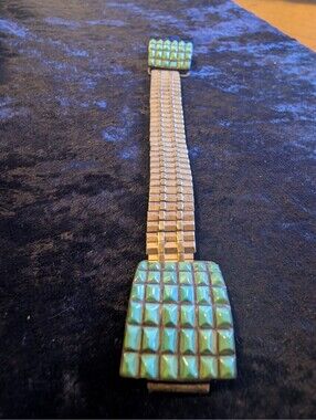 Vintage Speidel USA Stretch Watch Band with Turquoise